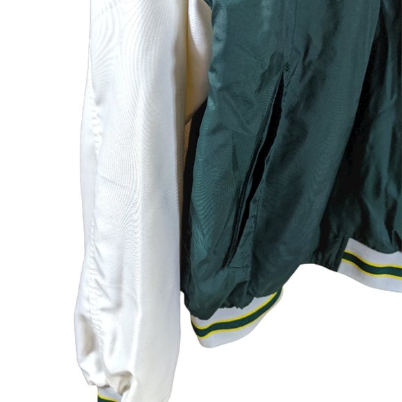 Retro Y2K Nike Varsity Style Reversible Windbreaker Green / Yellow - Large - Picture 7 of 15